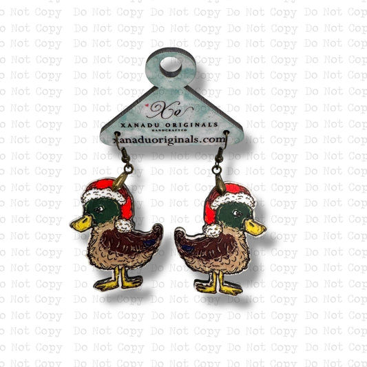 Christmas Duck Earrings