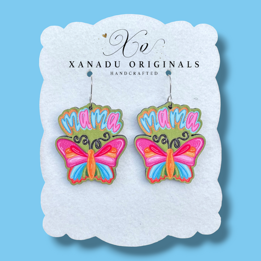 Mama Butterfly Dangle Earrings