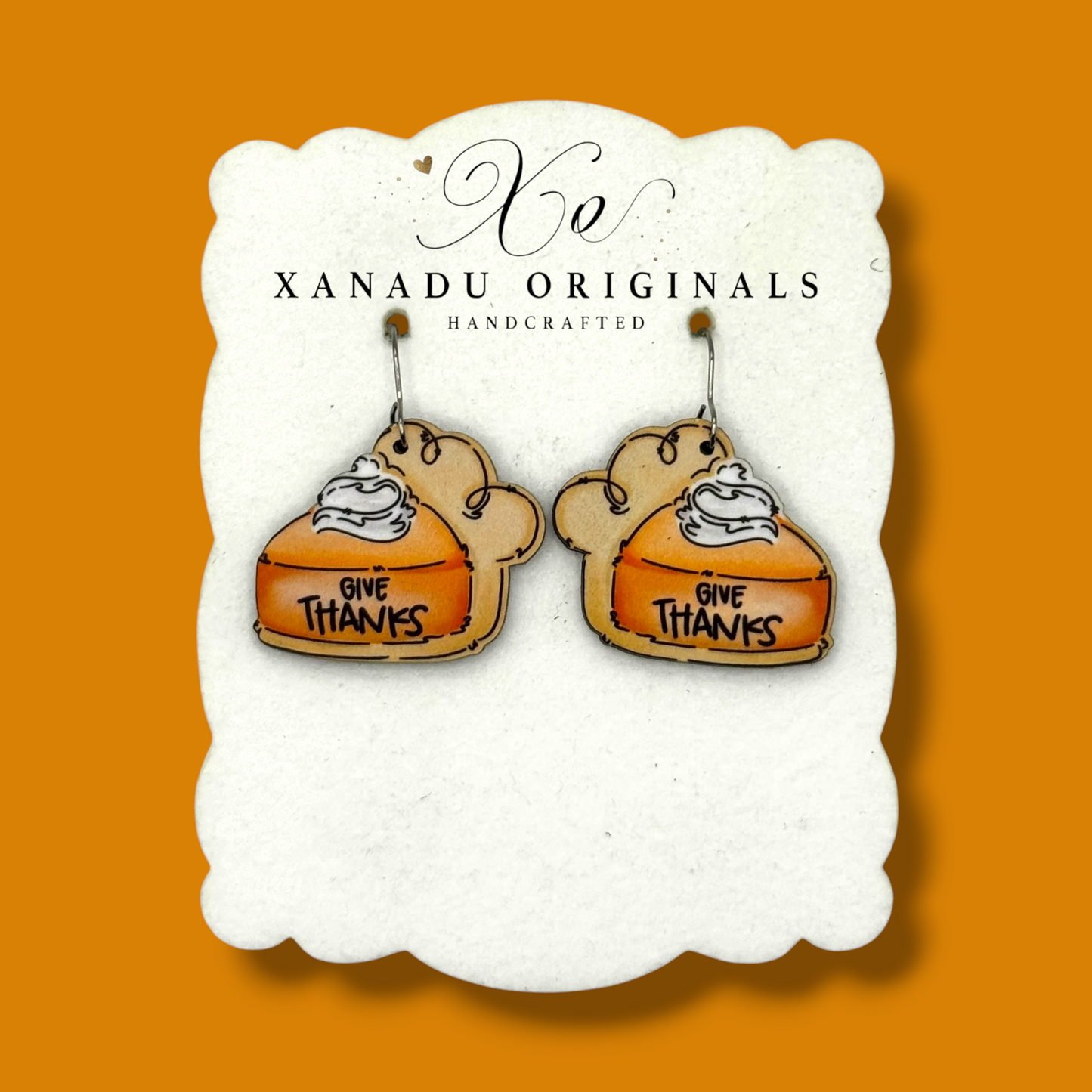 Give Thanks Pumpkin Pie Earrings