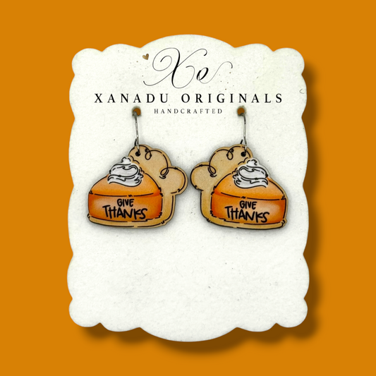 Give Thanks Pumpkin Pie Earrings