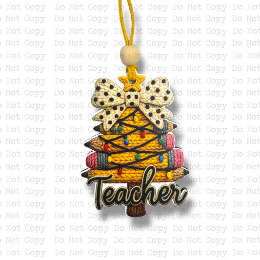 Teacher Pencil Christmas Tree Ornament