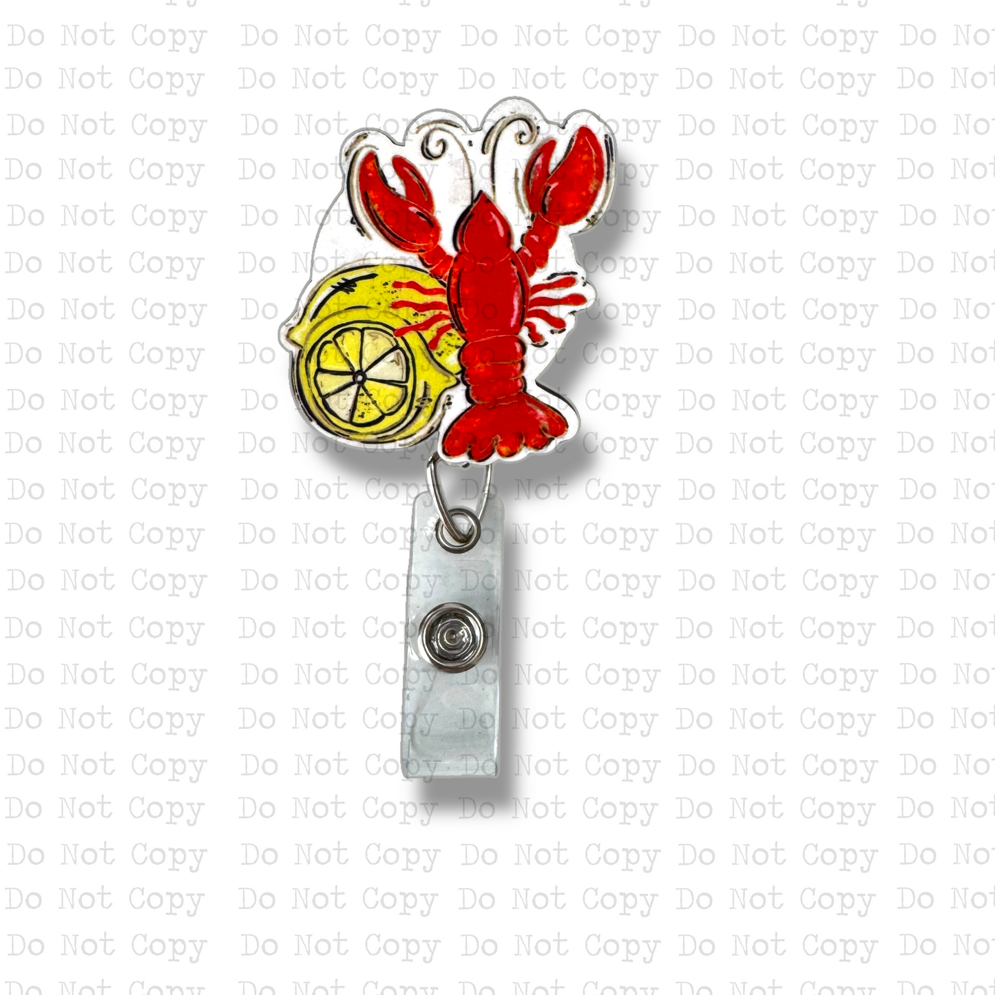 Lemon Crawfish Interchangeable Badge Button with Reel Option