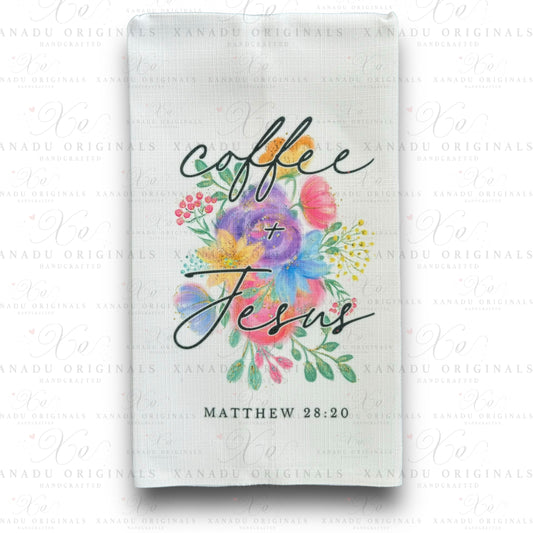 Linen Coffee & Jesus Tea Towel