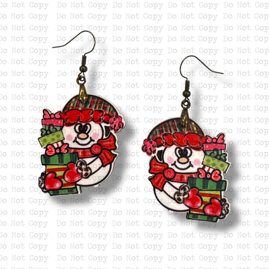Tis The Season Snowman Earrings