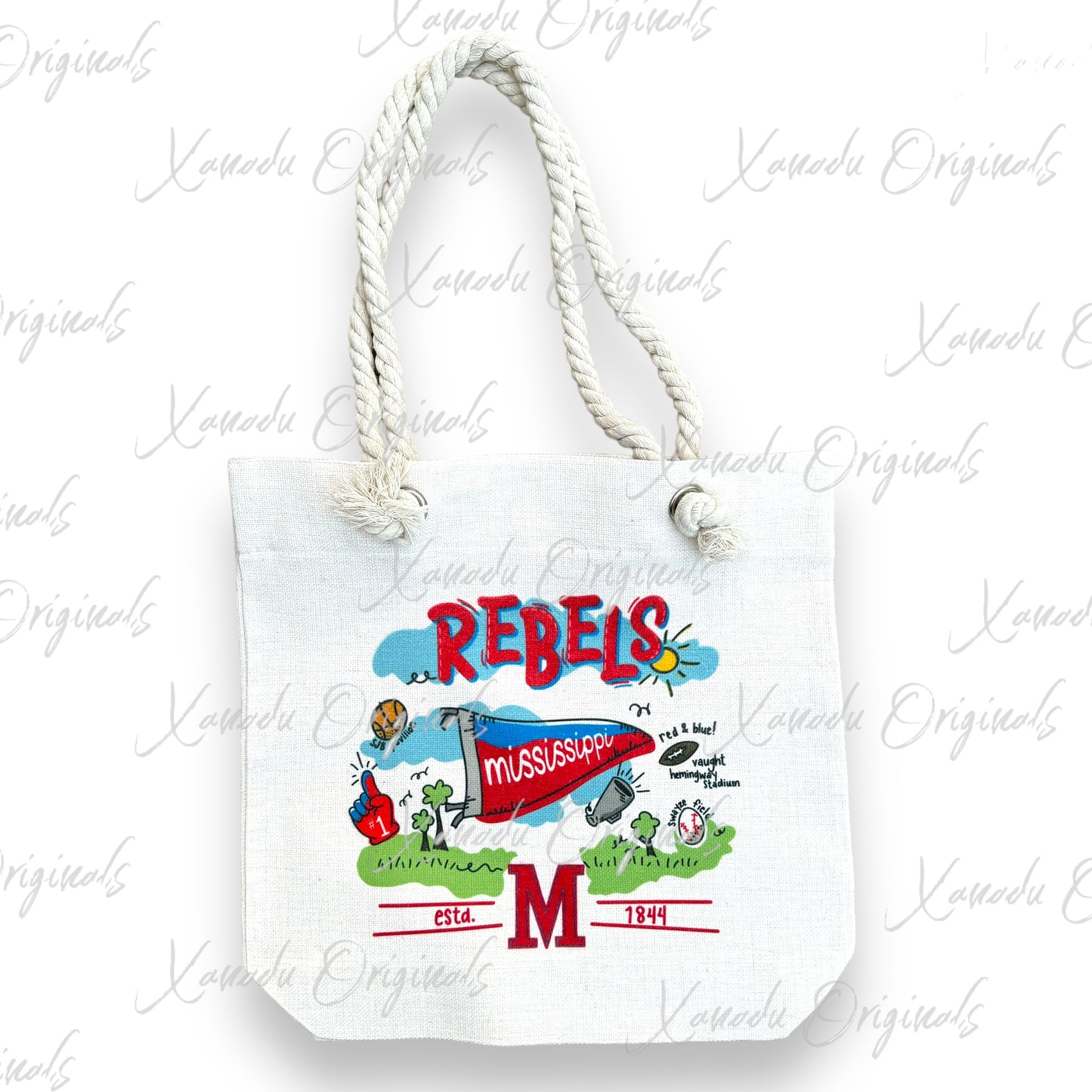 Red and Blue Rebels Tote Bag