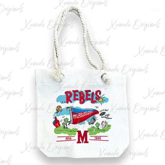 Red and Blue Rebels Tote Bag