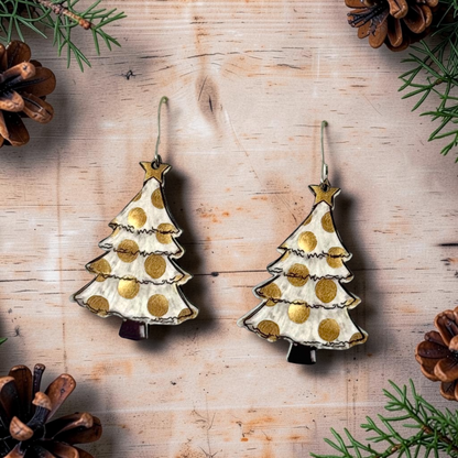 Golden Dot Christmas Tree Earrings Earrings