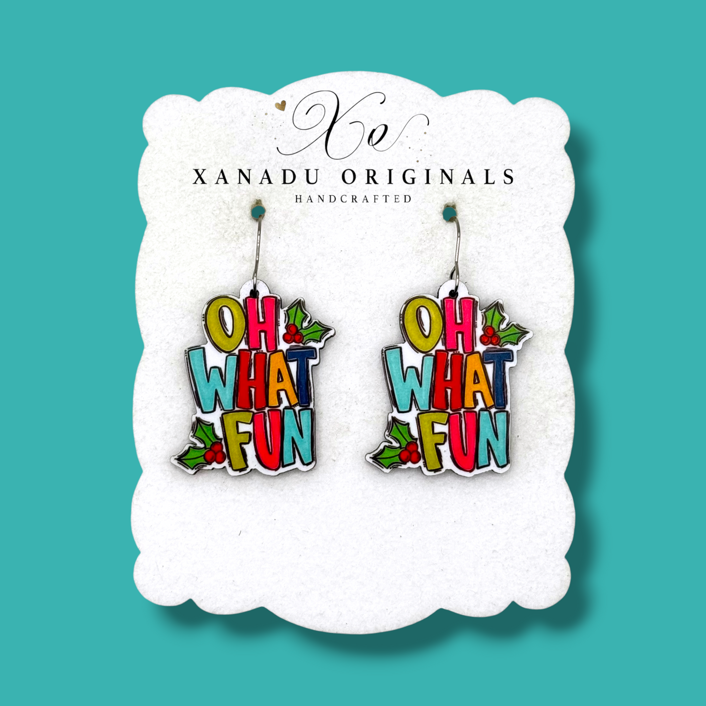 Oh What Fun Christmas Earrings