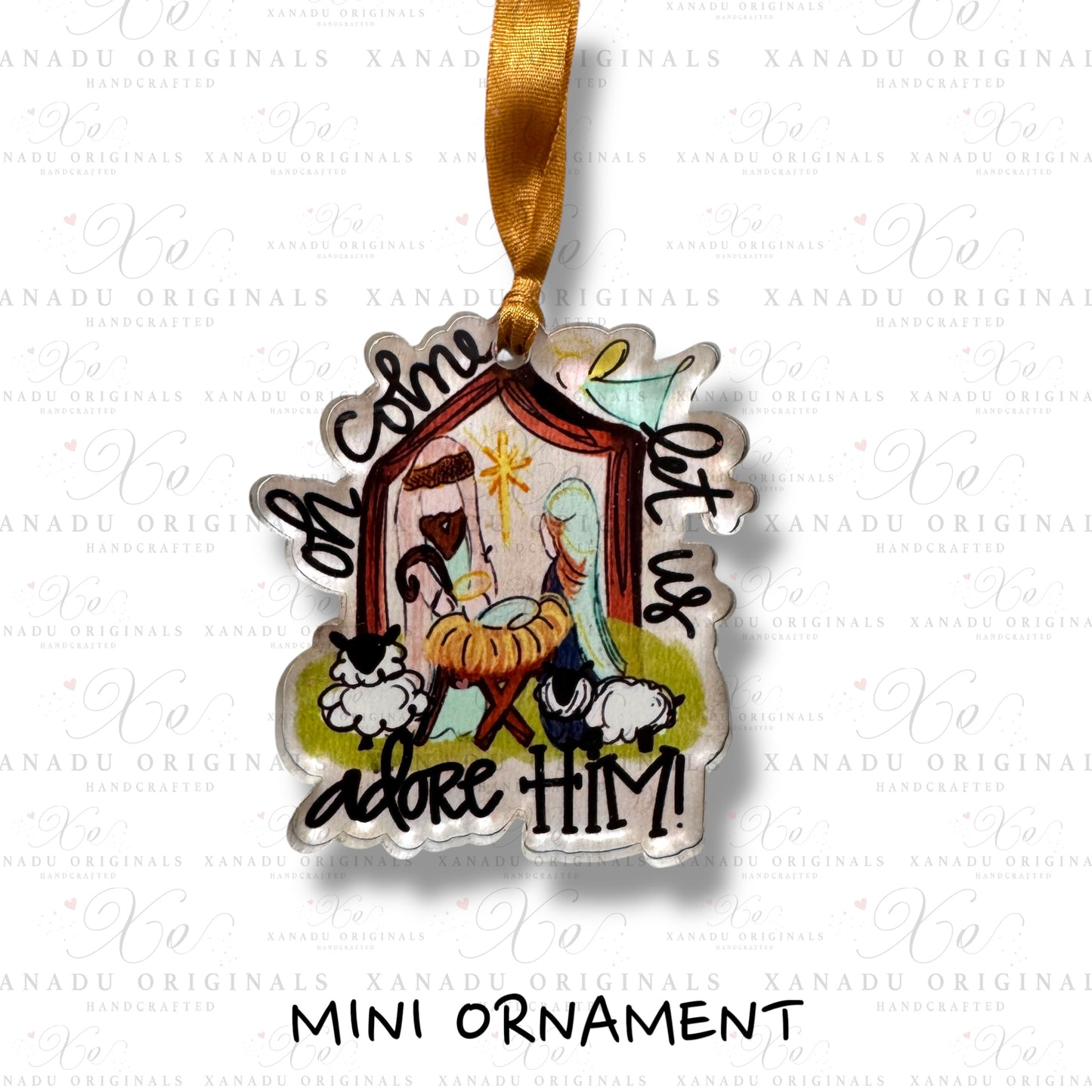 Let Us Adore Him Mini Ornament