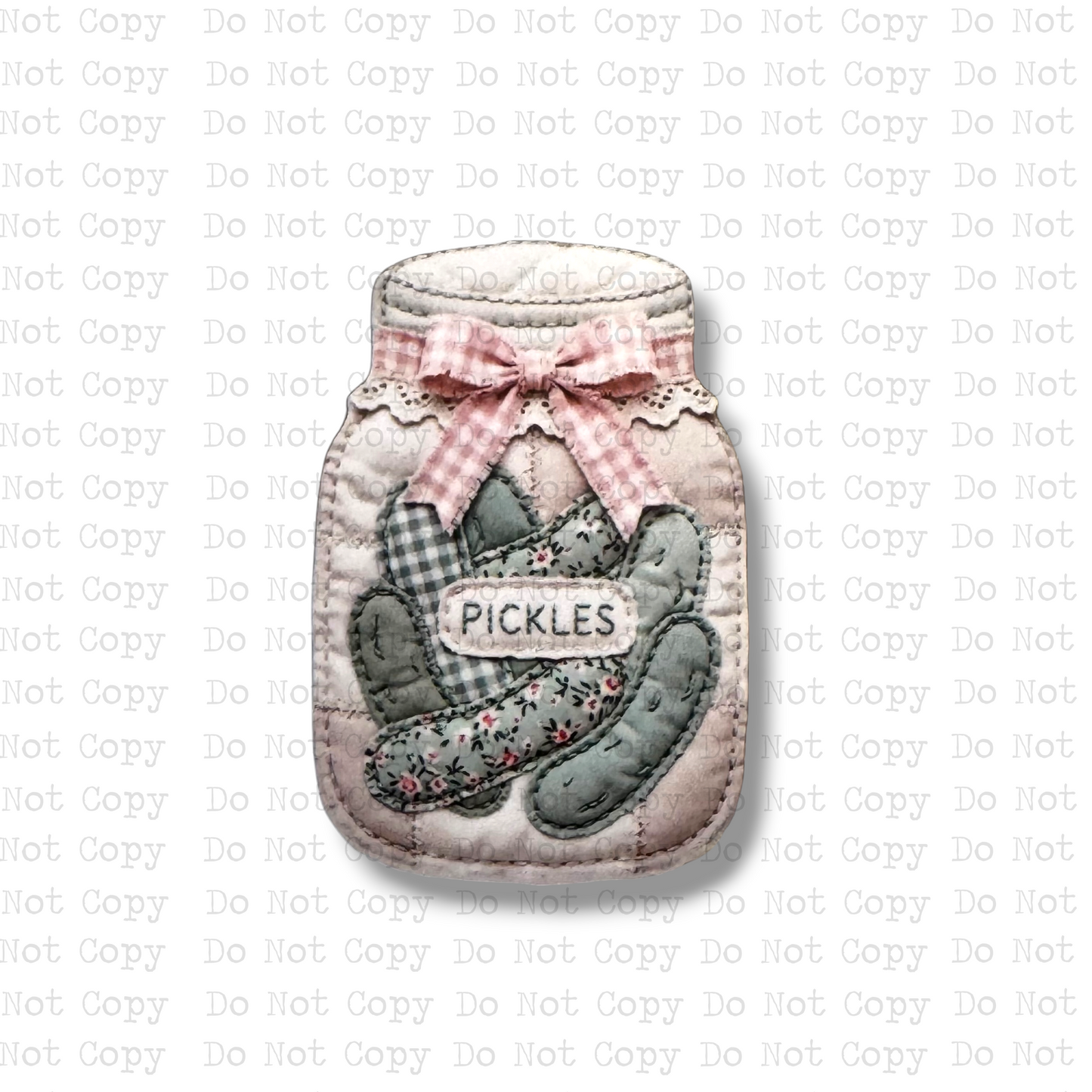 Quilted Pickles Jar Magnet