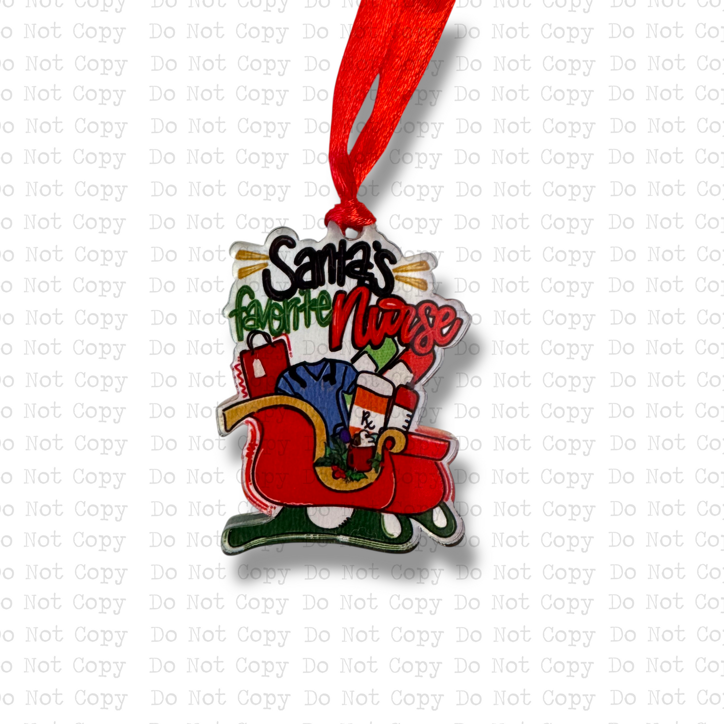 Santa's Favorite Nurse Mini Ornament