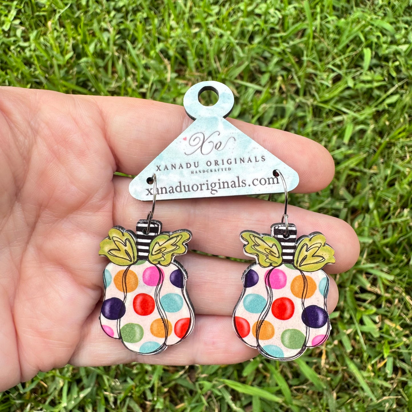 Whimsy Polka Dot Pumpkin Earrings