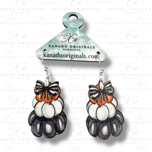 Black and White Pumpkin Stack Earrings