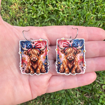 American Highland Cow Earrings