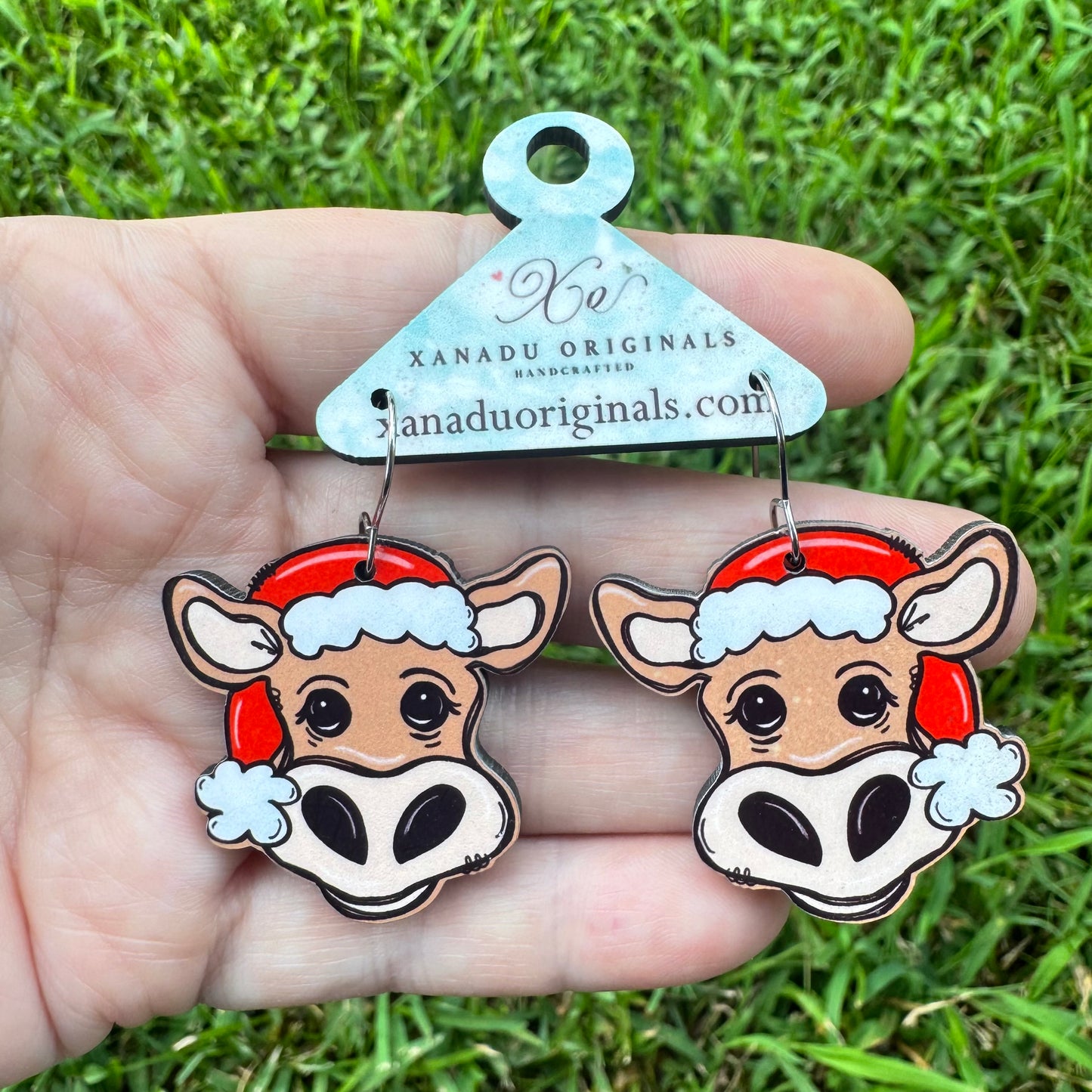 Santa Cow Earrings