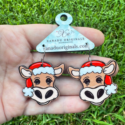 Santa Cow Earrings