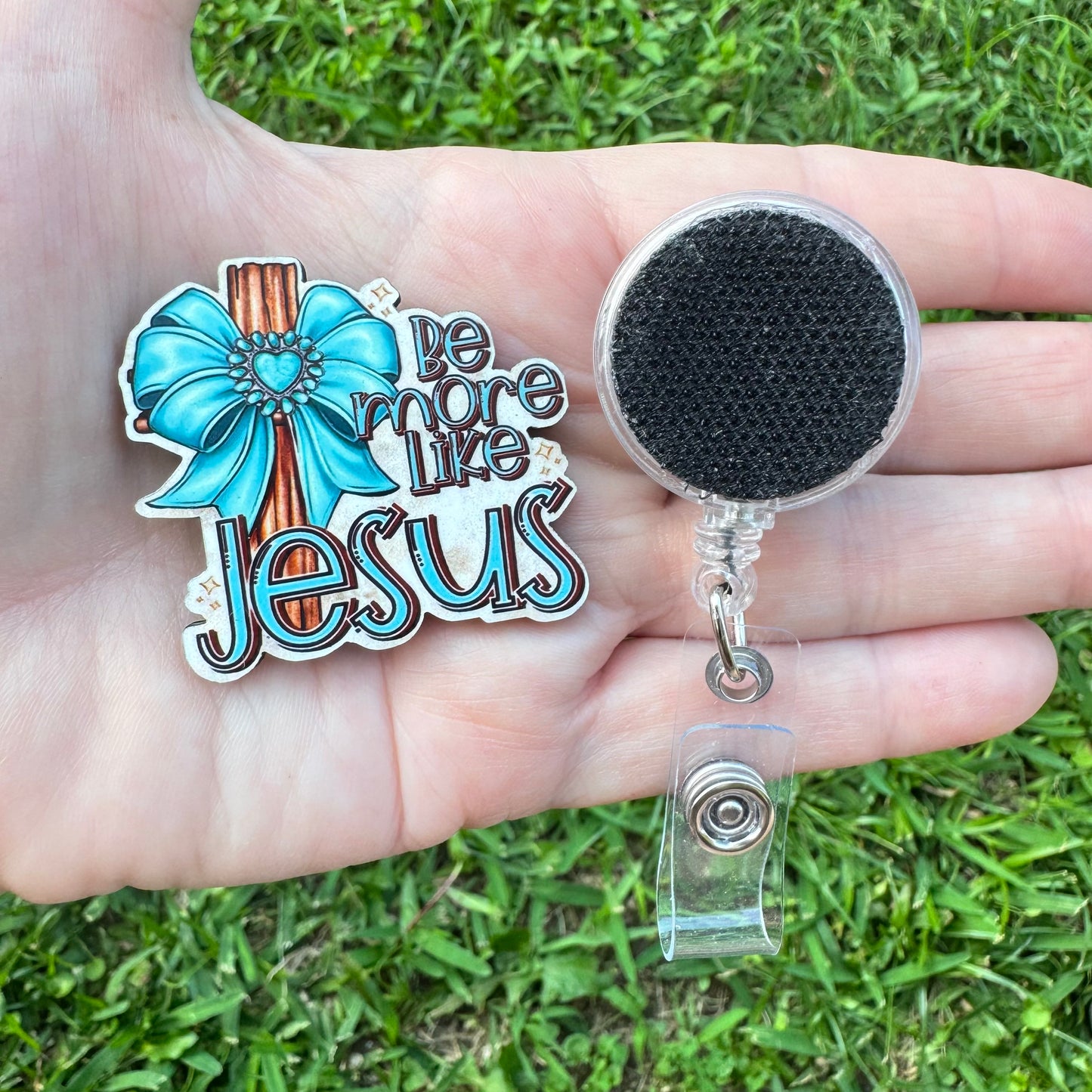 Be More Like Jesus Interchangeable Badge Button with Reel Option