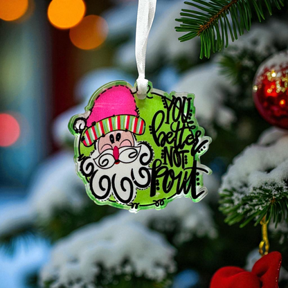 You Better Not Pout Mini Christmas Ornament