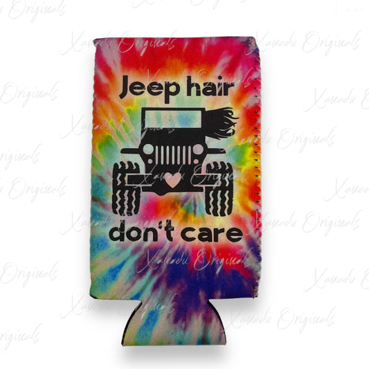 Jeep Hair Don't Care Tie Dye Coozie | Slim