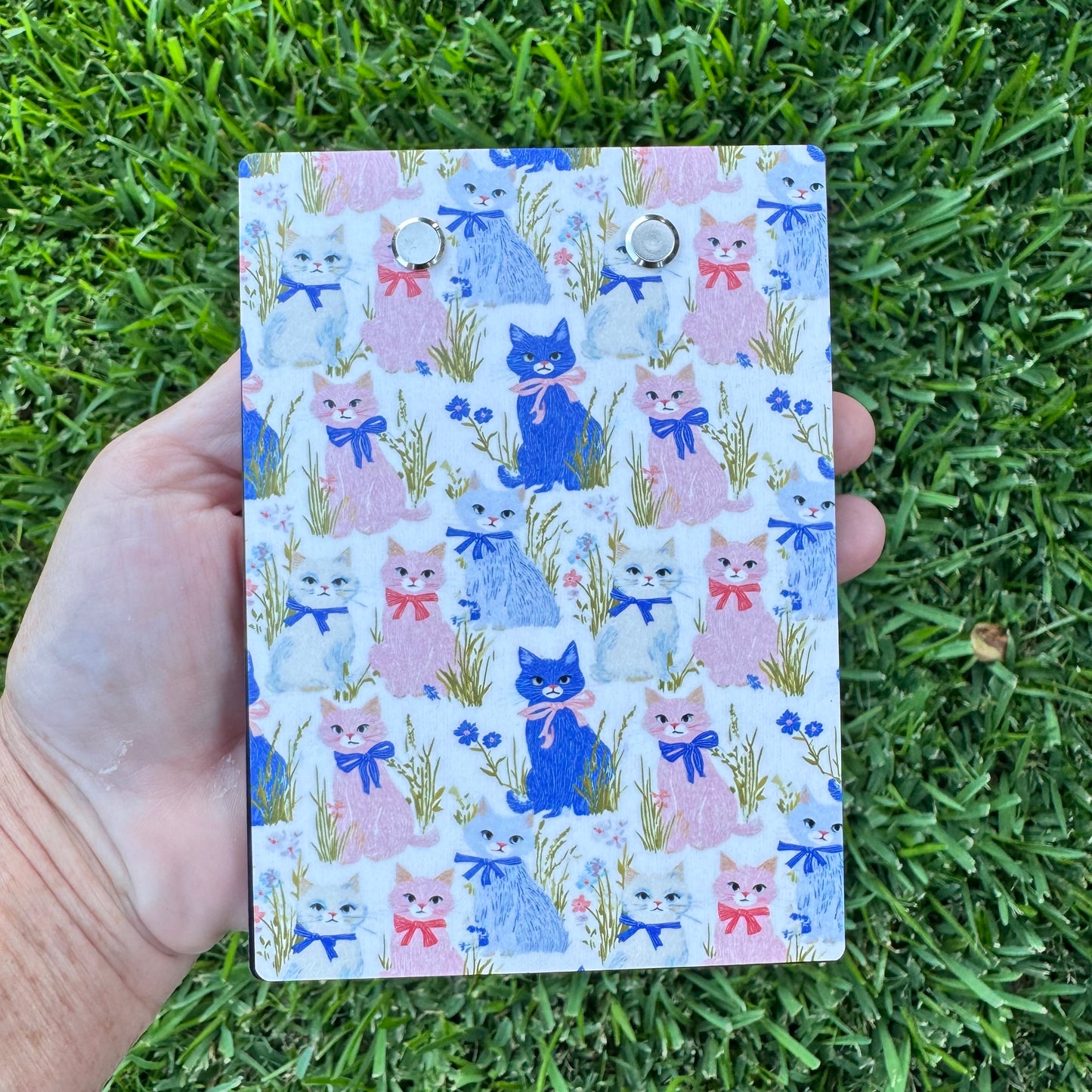 Vintage Coquette Kitten Mini Clipboard Notepad Holder