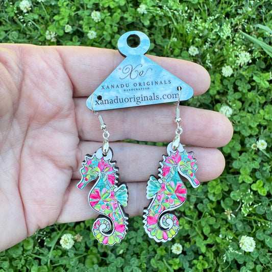 Boho Seahorse Dangle Earrings