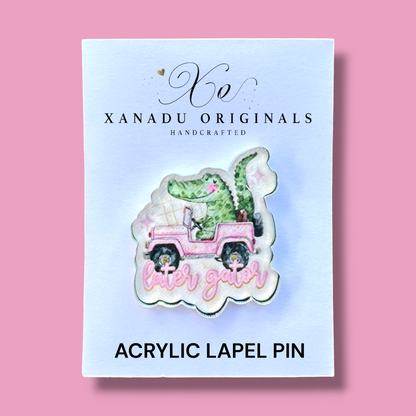 Later Gator Pink Truck Lapel Pin
