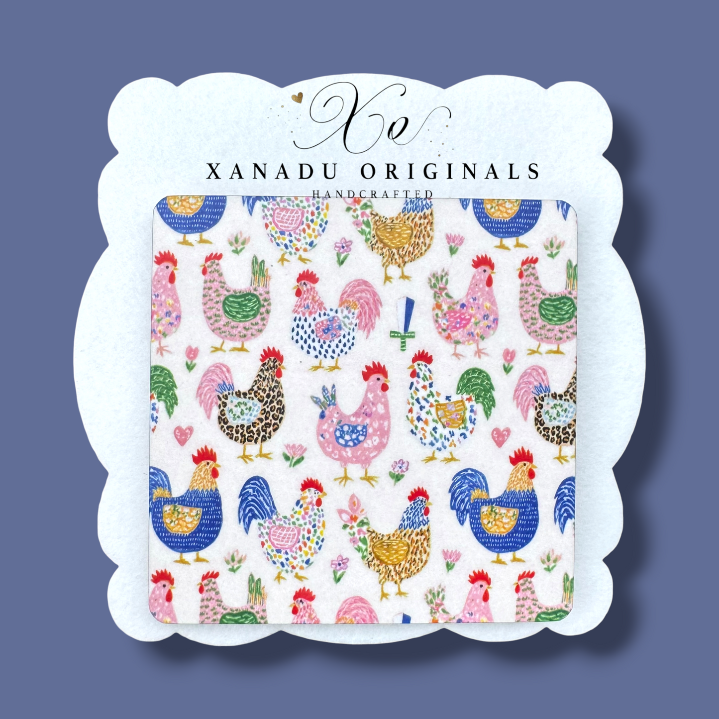 Pastel Farmhouse Chic Hen Coaster