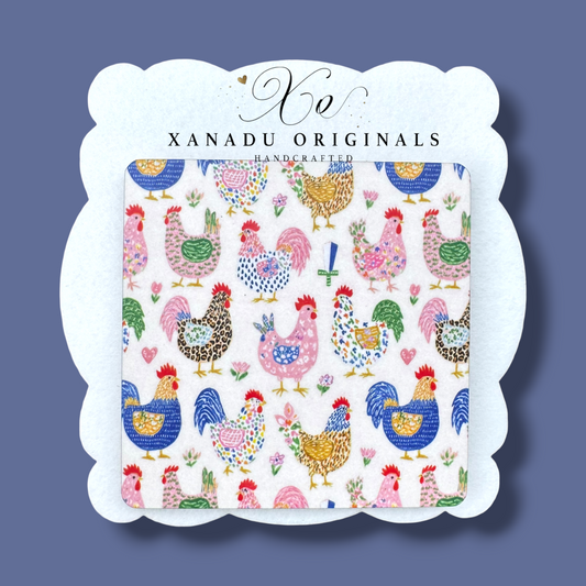 Pastel Farmhouse Chic Hen Coaster