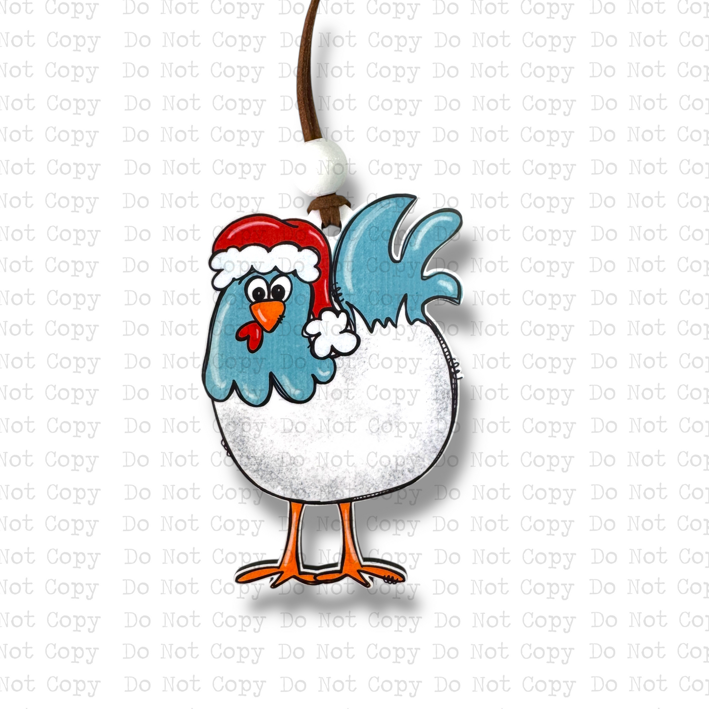 Santa Chicken Christmas Ornament