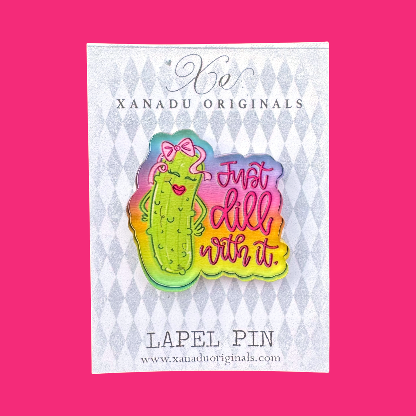 Just Dill With It Lipstick Pickle Lapel Pin
