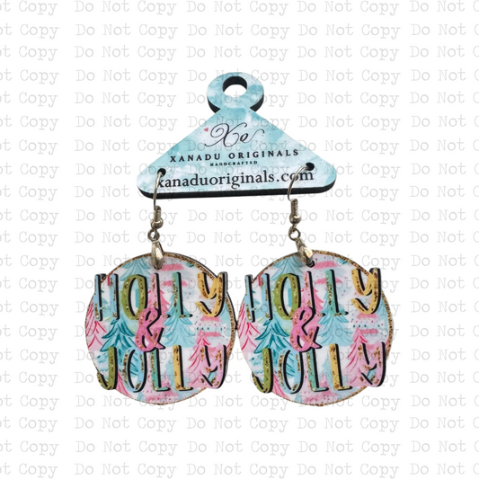 Holly and Jolly Trees Earrings