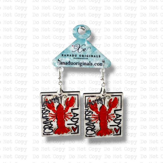 Crazy Crawfish Lady Earrings
