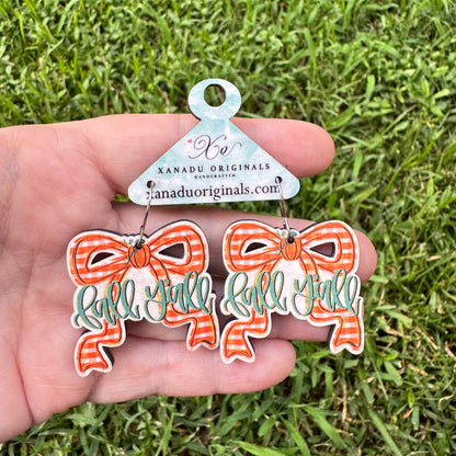 Fall Y'all Bow Earrings