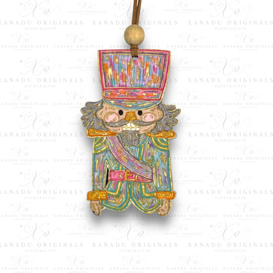 Pastel Nutcracker Gold Leaf Ornament