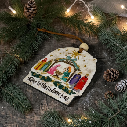 Glory To The Newborn King Nativity Ornament | Religious Three Wise Men Keepsake