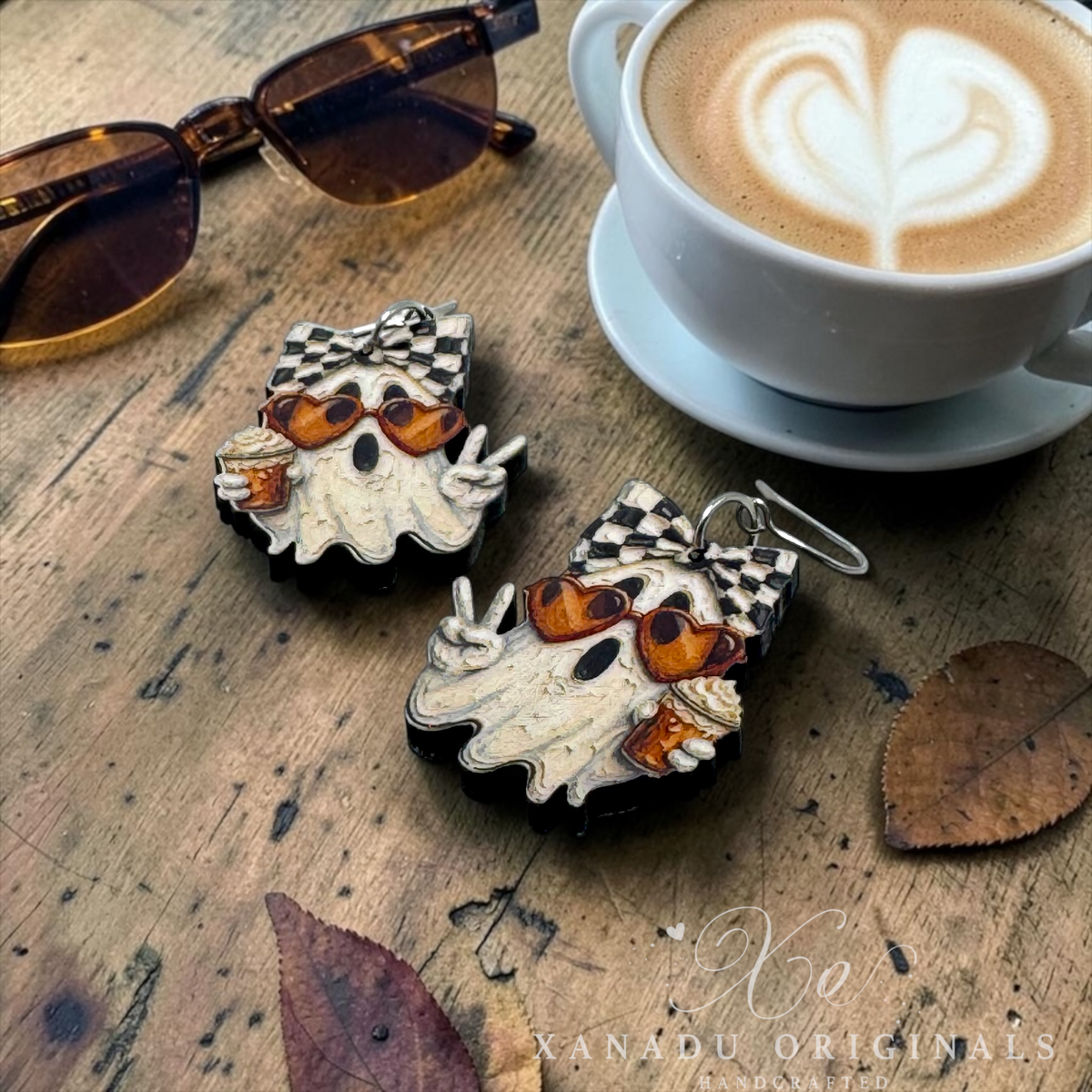 Iced Latte Ghost Dangle Earrings