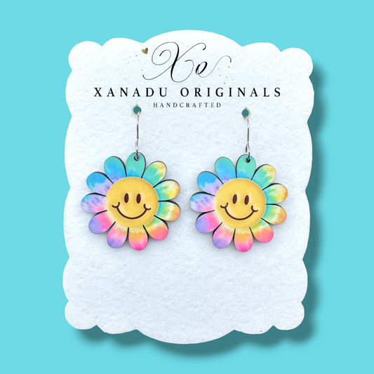 Retro Smiley Rainbow Earrings