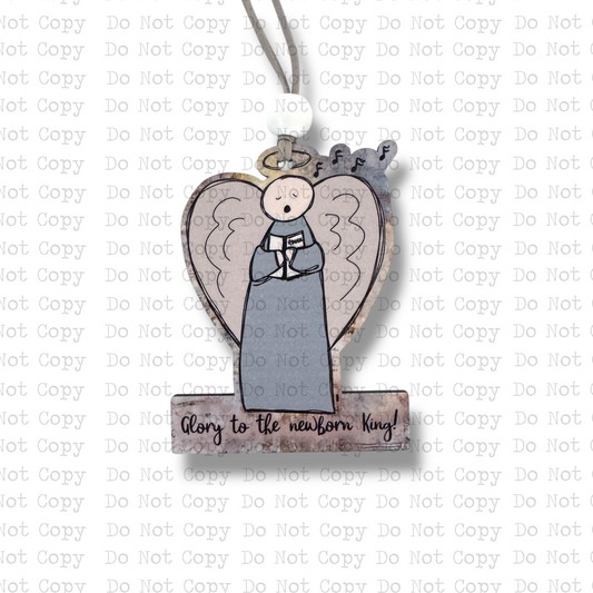 Newborn King Blue Angel Christmas Ornament