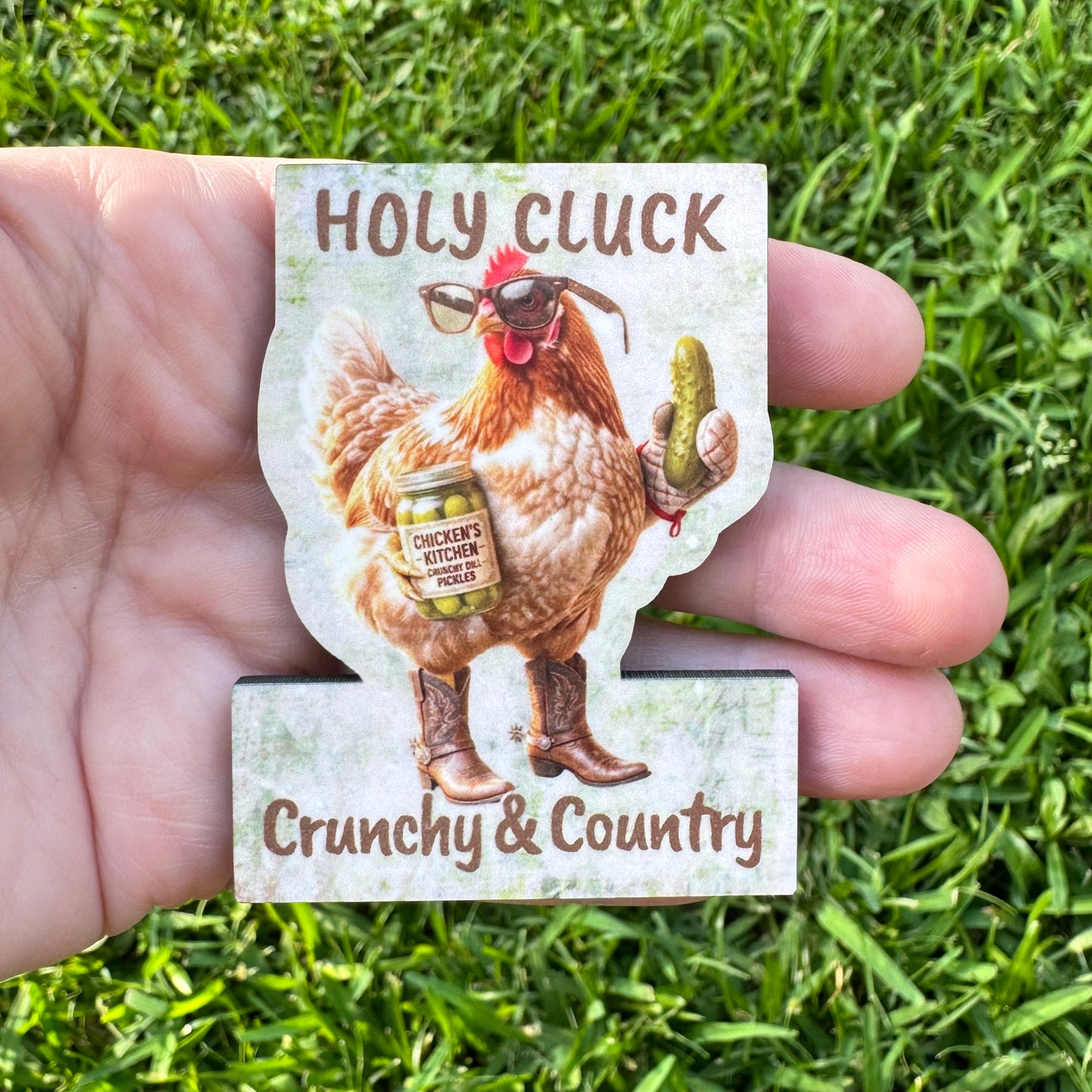 Holy Cluck Chicken Pickle Magnet