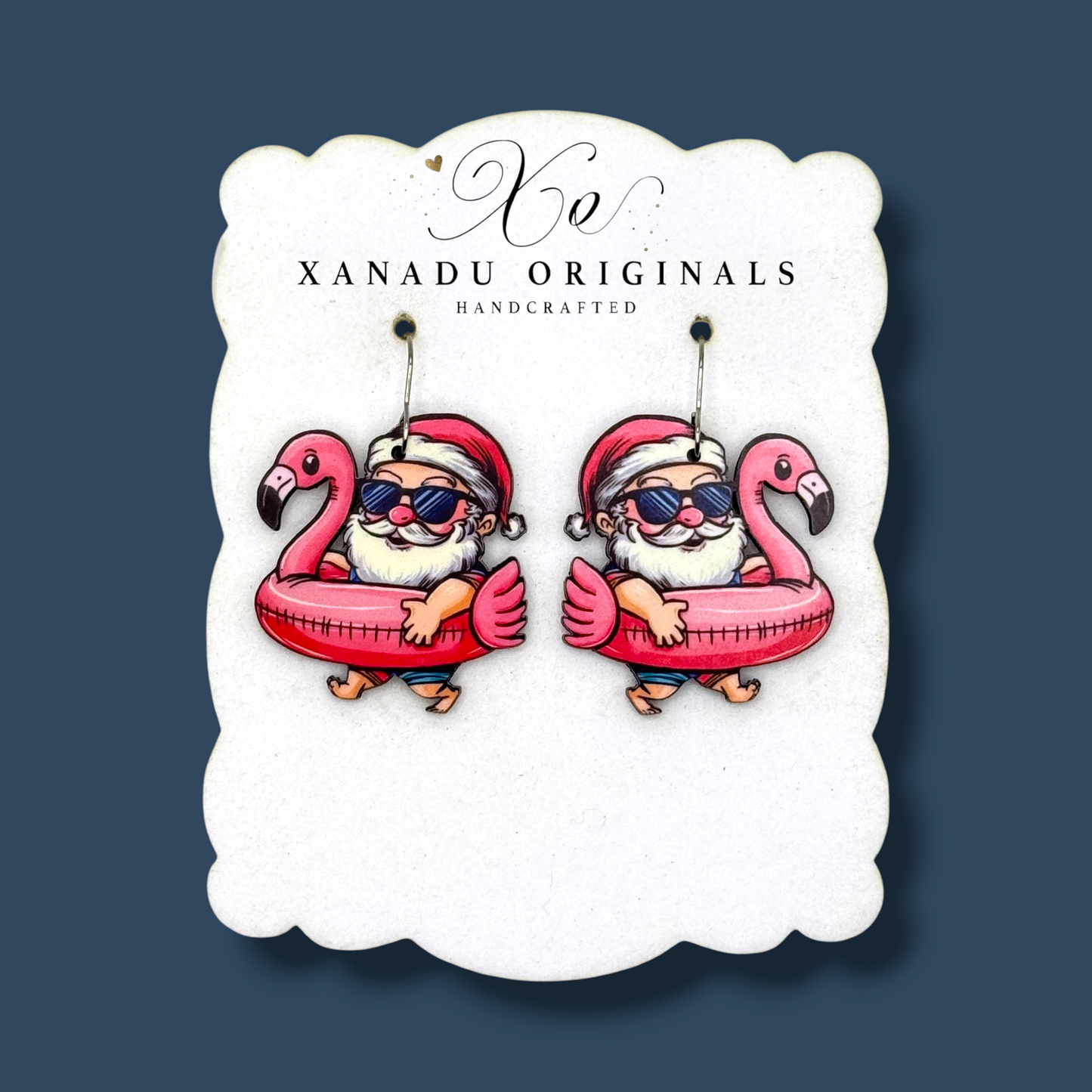 Santa Flamingo Earrings