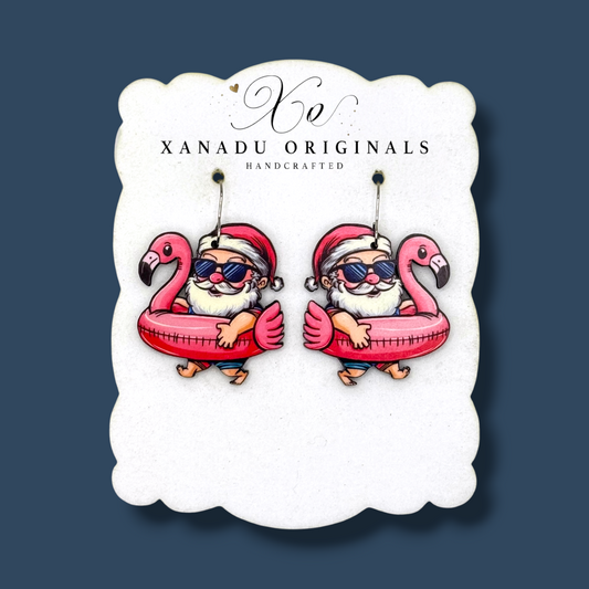 Santa Flamingo Earrings