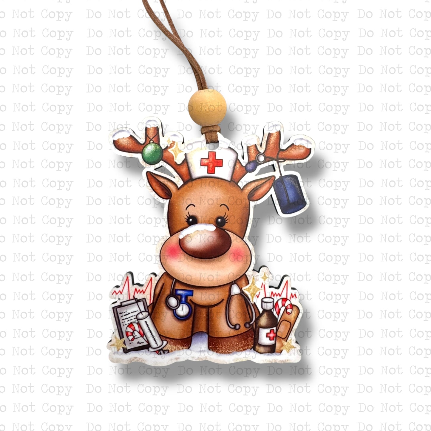 Reindeer Nurse Christmas Ornament