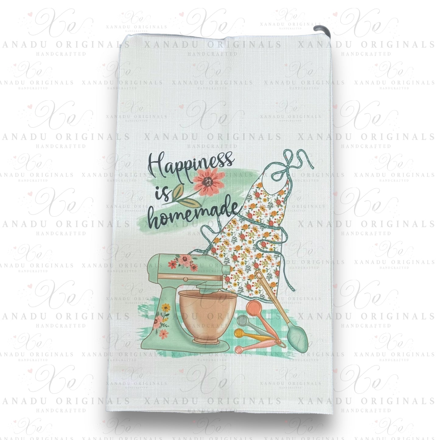 Linen Happiness Is Homemade Tea Towel