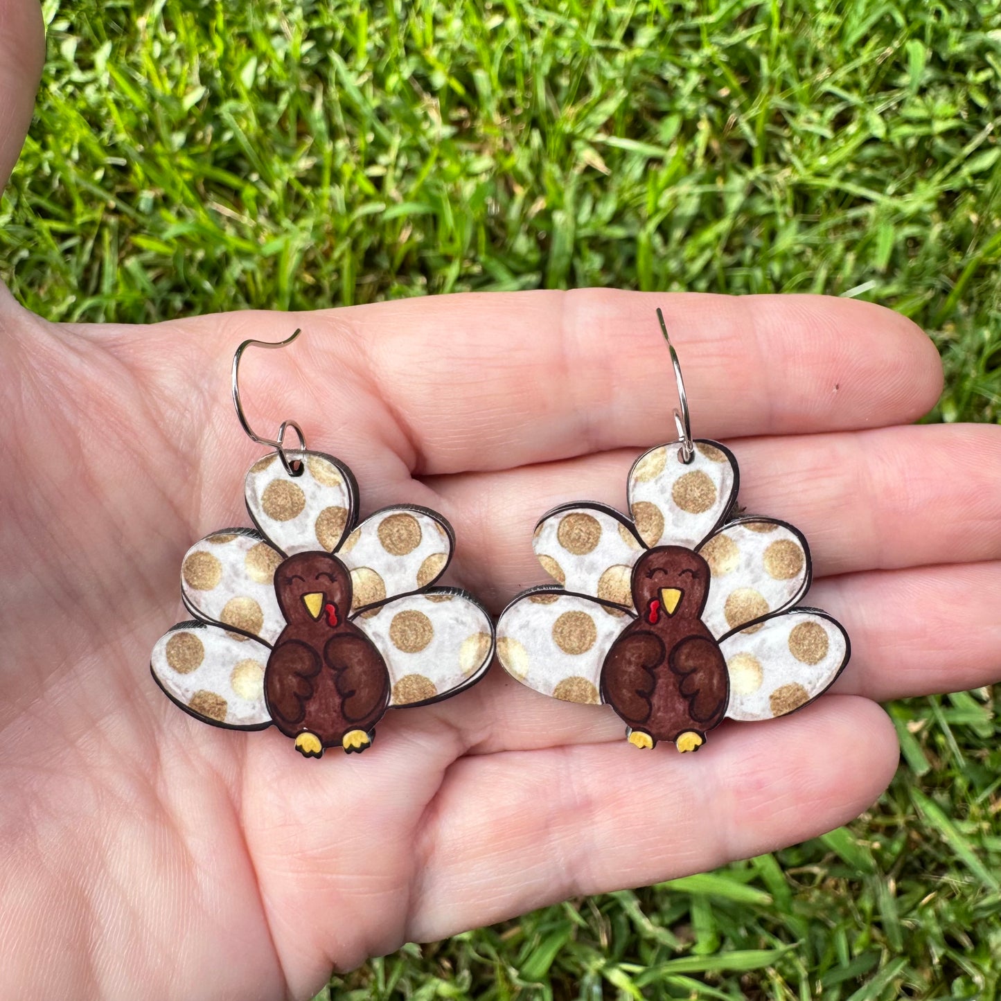 Golden Dot Turkey Earrings