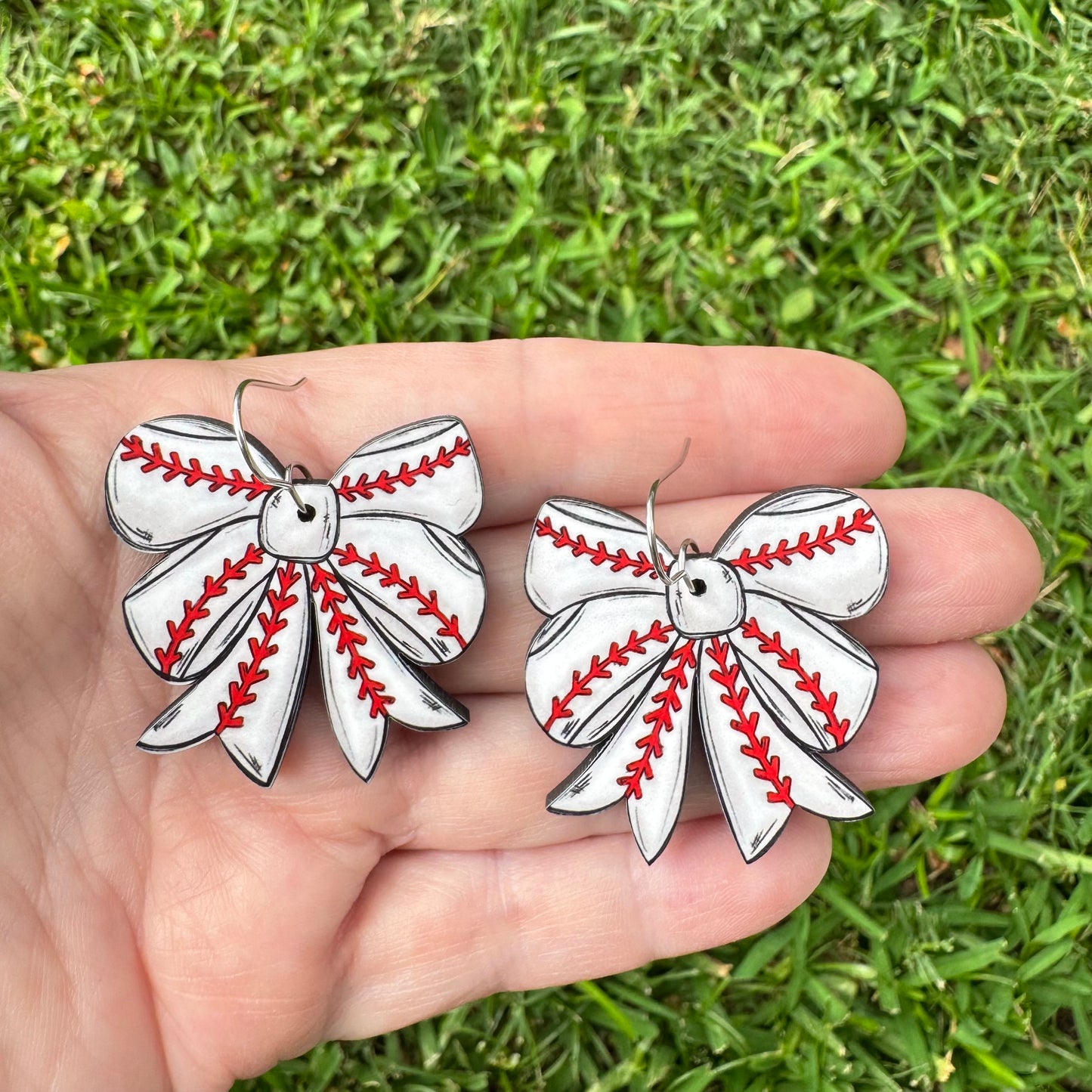Baseball Bow Earring