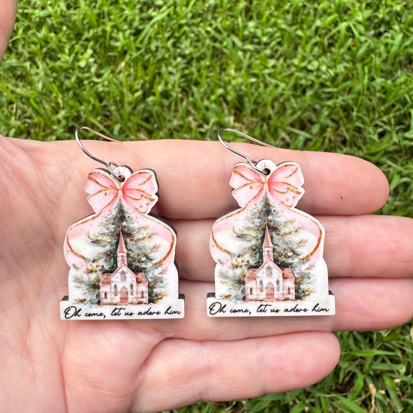Adore Him Christmas Earrings