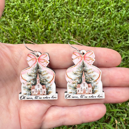 Adore Him Christmas Earrings