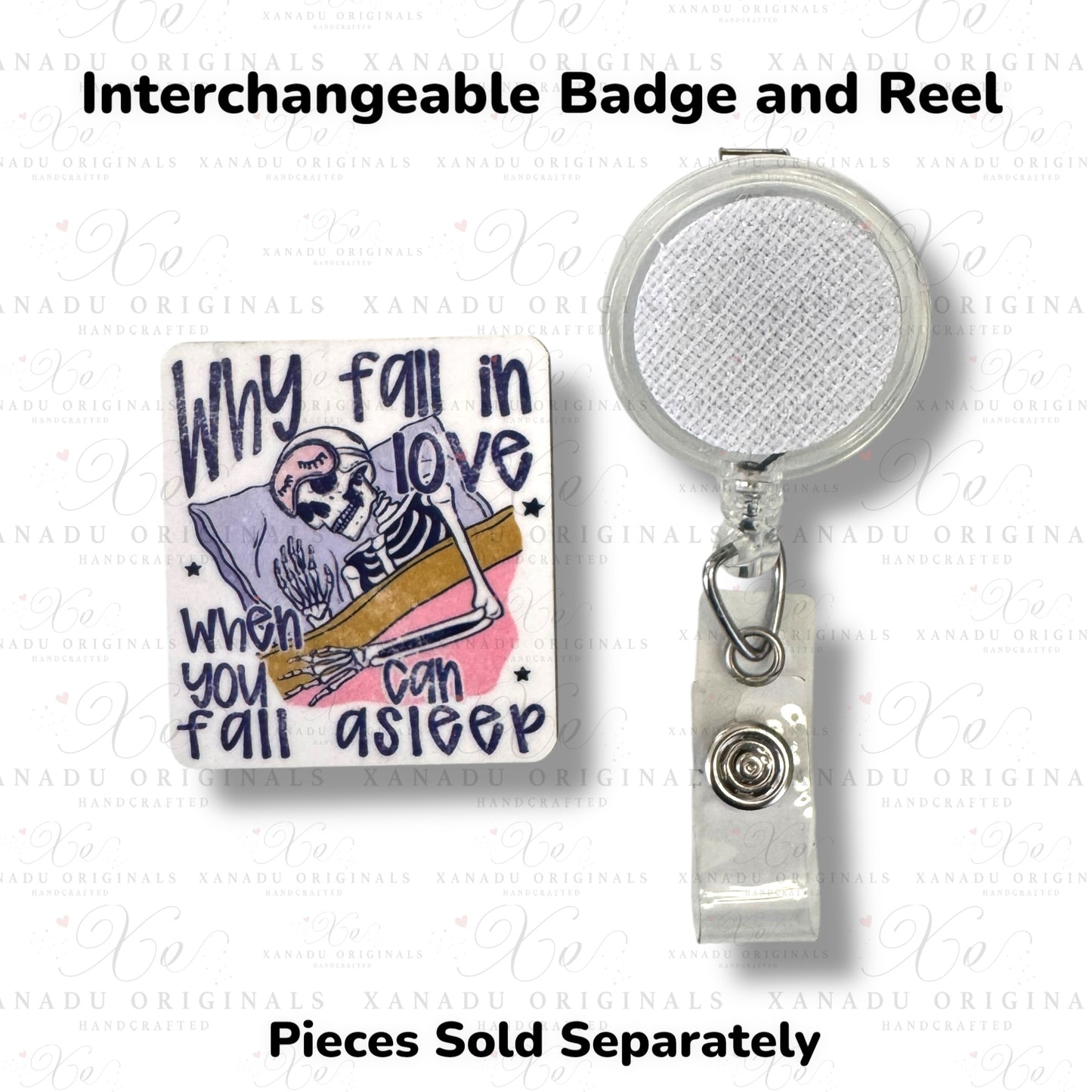 Why Fall In Love Interchangeable Badge Button with Reel Option