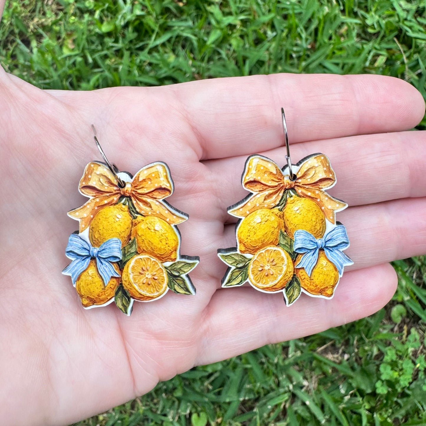 Lemons and Bows Earrings