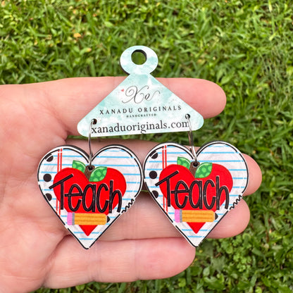 Teach Heart Earrings